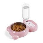 1Cat Feeding Water Dispenser Pet Water and Food Bowl Set with Automatic Water Dispenser Bottle