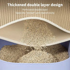 1Pc Large Size Cat Litter Mat-Advanced Honeycomb Double Layer Design,Urine Waterproof,Easy Cleaning,Scatter