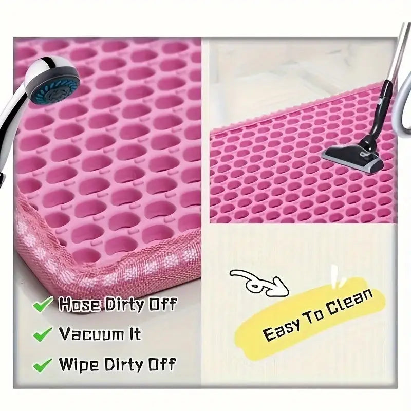 1Pc Large Size Cat Litter Mat-Advanced Honeycomb Double Layer Design,Urine Waterproof,Easy Cleaning,Scatter