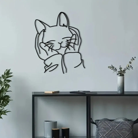 1pc Modern Chic Metal Cat Silhouette Wall Art,Versatile Iron Home Decor Ideal Gift for Cat Lovers Easy Wall Mount