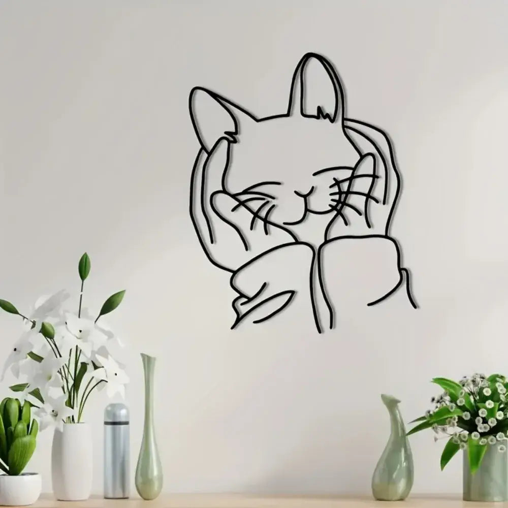 1pc Modern Chic Metal Cat Silhouette Wall Art,Versatile Iron Home Decor Ideal Gift for Cat Lovers Easy Wall Mount