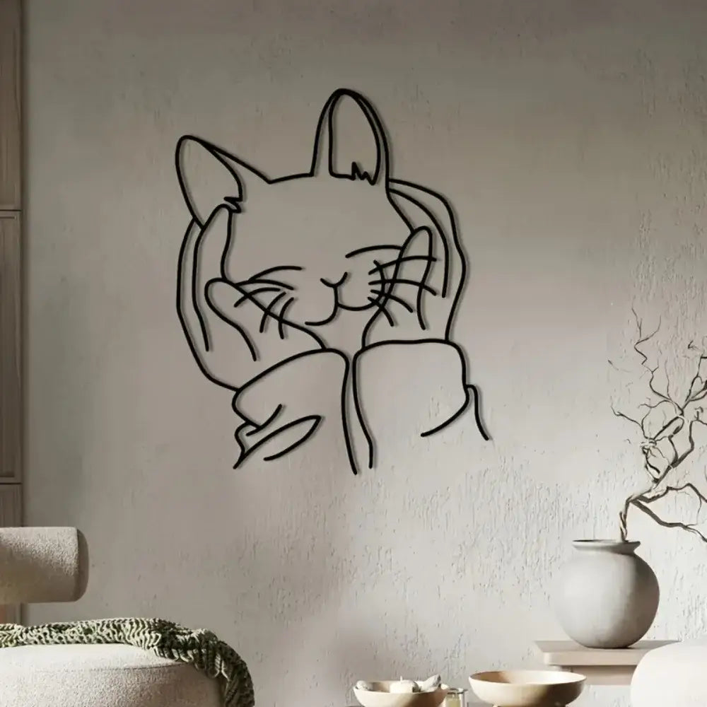 1pc Modern Chic Metal Cat Silhouette Wall Art,Versatile Iron Home Decor Ideal Gift for Cat Lovers Easy Wall Mount