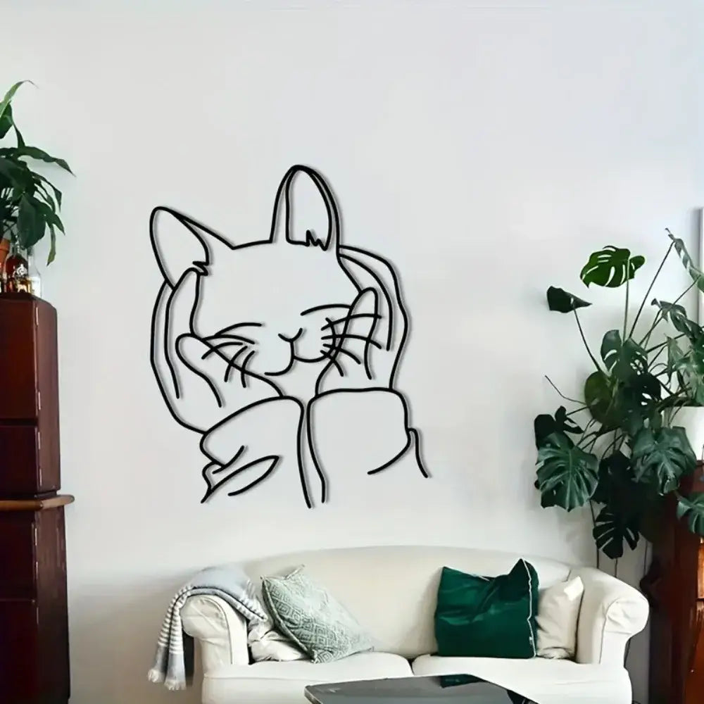 1pc Modern Chic Metal Cat Silhouette Wall Art,Versatile Iron Home Decor Ideal Gift for Cat Lovers Easy Wall Mount