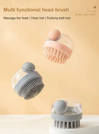 1pc Pet Bath Brush Soft Silicone With Shampoo Dispenser Gentle Massage For Grooming And Cleaning Fur And Hair