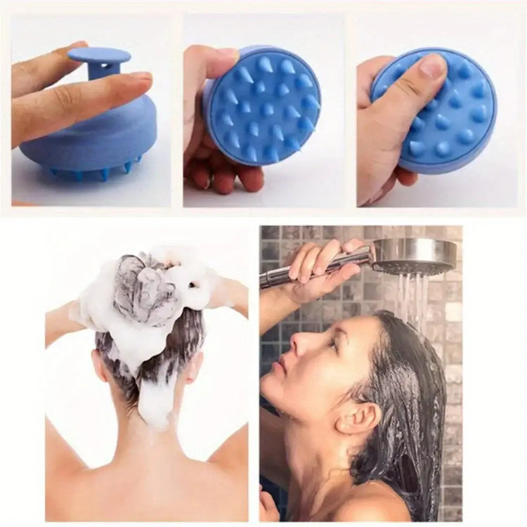 1pc Silicone Shampoo Brush Body Massage Brush Bath Shower Brush Salon Hairdressing Tool Scalp Massage Comb Hair Washing