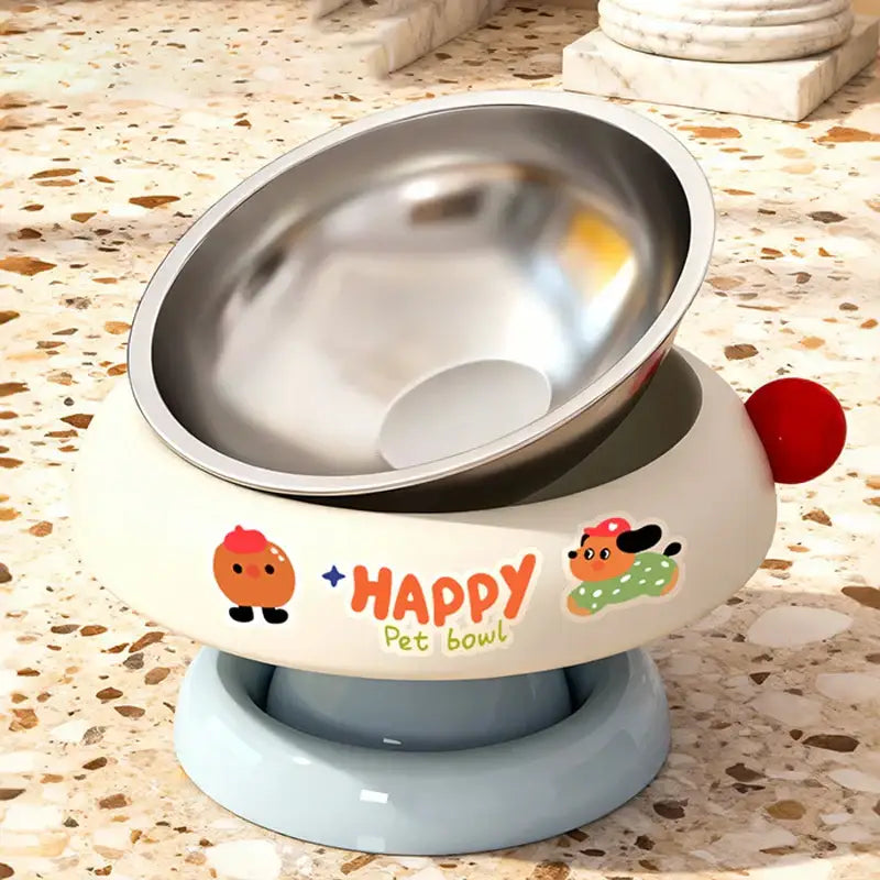 2A Pet Raised Cat Bowl Cat Drinking Bowl Detachable Cat Kitten Protection Bowl Non-Slip Pet Feeder Bowl Cat Accessories