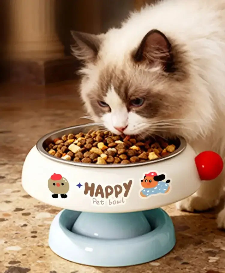 2A Pet Raised Cat Bowl Cat Drinking Bowl Detachable Cat Kitten Protection Bowl Non-Slip Pet Feeder Bowl Cat Accessories