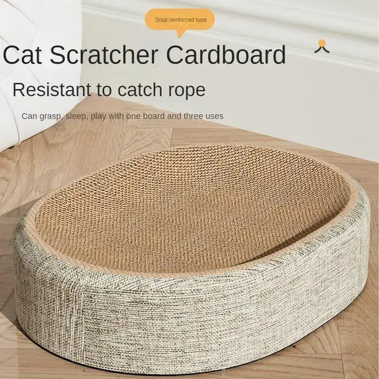 2in1 Cat Scratching Board Protect Furniture Grinding Claw Toys Oval Sisal weaving Wear-resistant Cat Nest Cat