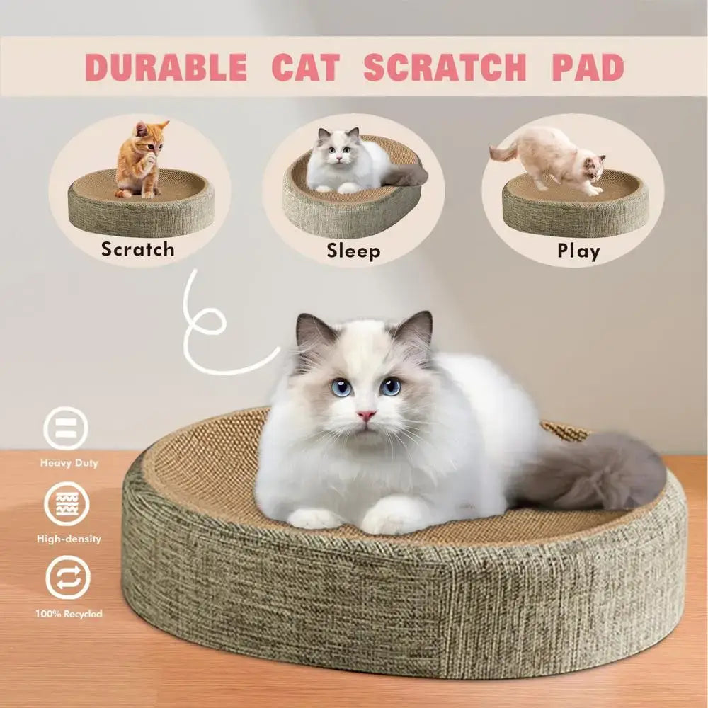 2in1 Cat Scratching Board Protect Furniture Grinding Claw Toys Oval Sisal weaving Wear-resistant Cat Nest Cat