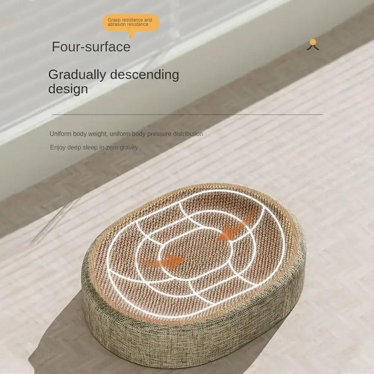 2in1 Cat Scratching Board Protect Furniture Grinding Claw Toys Oval Sisal weaving Wear-resistant Cat Nest Cat