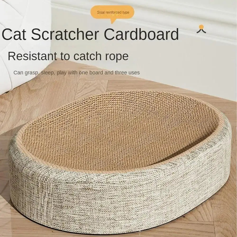 2in1 Cat Scratching Board Protect Furniture Grinding Claw Toys Oval Sisal weaving Wear-resistant Cat Nest Cat