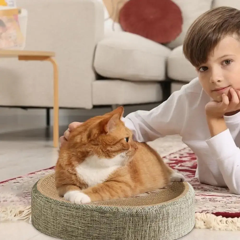 2in1 Cat Scratching Board Protect Furniture Grinding Claw Toys Oval Sisal weaving Wear-resistant Cat Nest Cat