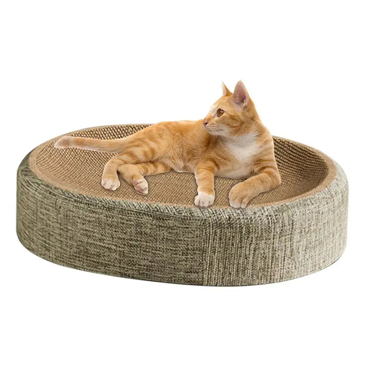 2in1 Cat Scratching Board Protect Furniture Grinding Claw Toys Oval Sisal weaving Wear-resistant Cat Nest Cat
