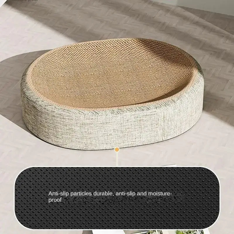 2in1 Cat Scratching Board Protect Furniture Grinding Claw Toys Oval Sisal weaving Wear-resistant Cat Nest Cat