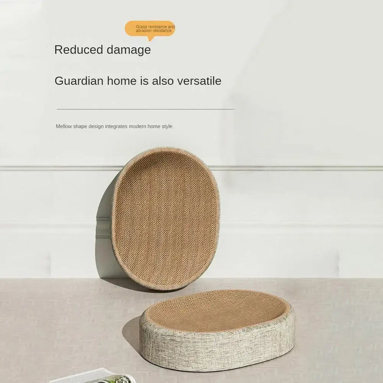 2in1 Cat Scratching Board Protect Furniture Grinding Claw Toys Oval Sisal weaving Wear-resistant Cat Nest Cat