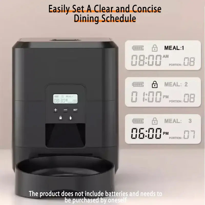 2L Automatic Feed Dispenser For Pets Intelligent Feed Dispersion For Cats And Dogs Regular Quantitative Feeding With