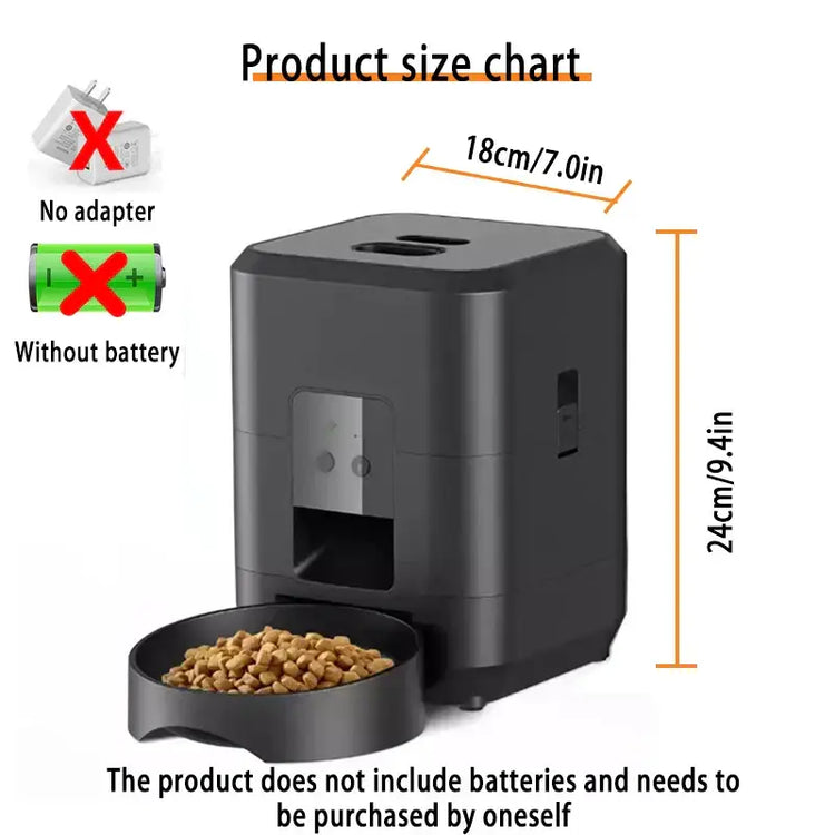 2L Automatic Feed Dispenser For Pets Intelligent Feed Dispersion For Cats And Dogs Regular Quantitative Feeding With