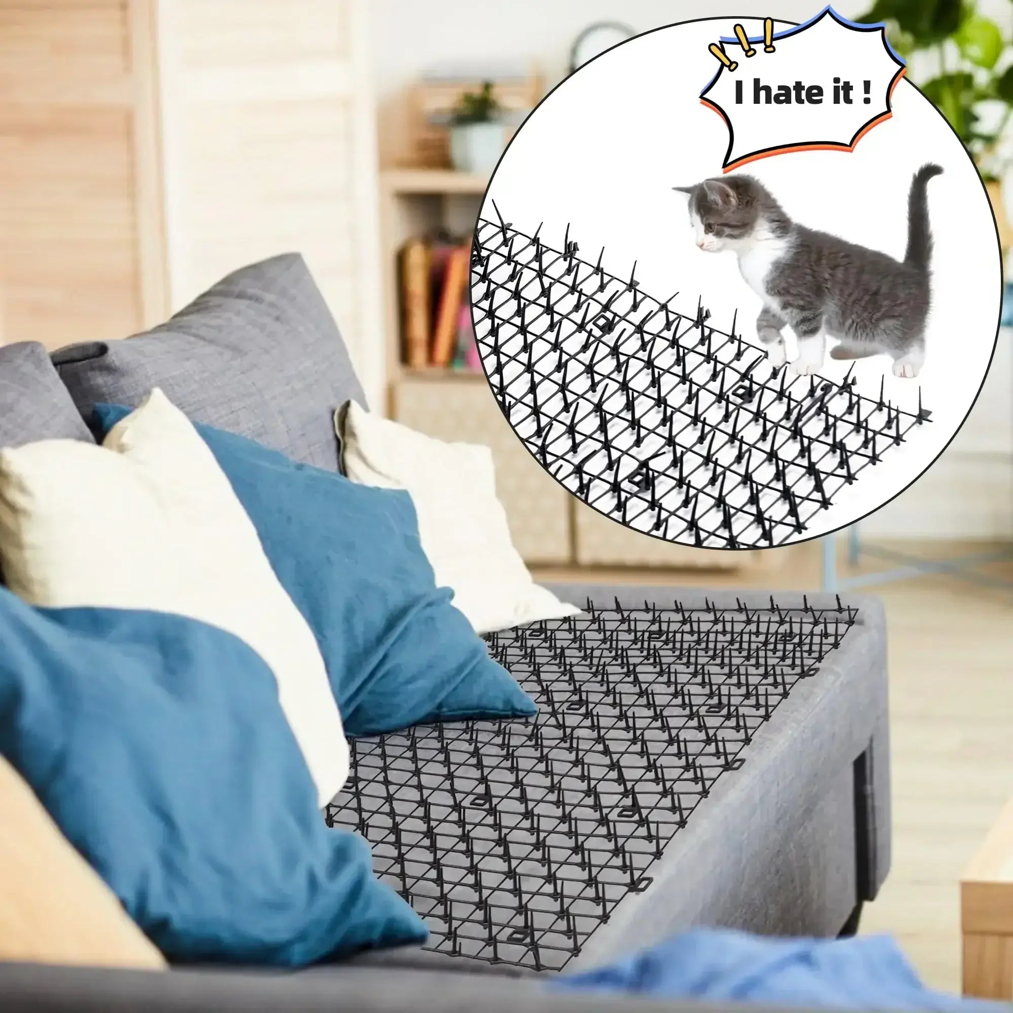 2M Dog Cat Scat Mat Animal Deterrent Repellent Plastic Scarer-Spike Tool Polypropylene Anti Cat Mat Household Garden