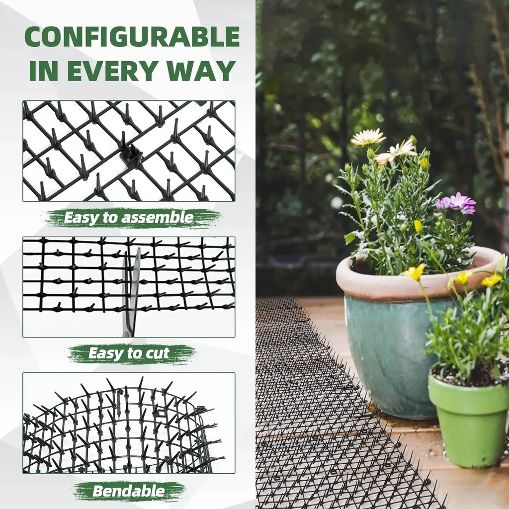 2M Dog Cat Scat Mat Animal Deterrent Repellent Plastic Scarer-Spike Tool Polypropylene Anti Cat Mat Household Garden