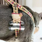 2pcs/set Pet Vest Lovely Collar Dog Harness Leash Cat British Style Harness Dog Accessories,Teddy Chihuahua Pets