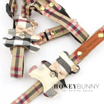 2pcs/set Pet Vest Lovely Collar Dog Harness Leash Cat British Style Harness Dog Accessories,Teddy Chihuahua Pets