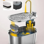 3.2L Stainless Steel Cat Water Fountain Automatic Pet Water Dispenser Accessories Auto Cat Drinking Fountain Dog