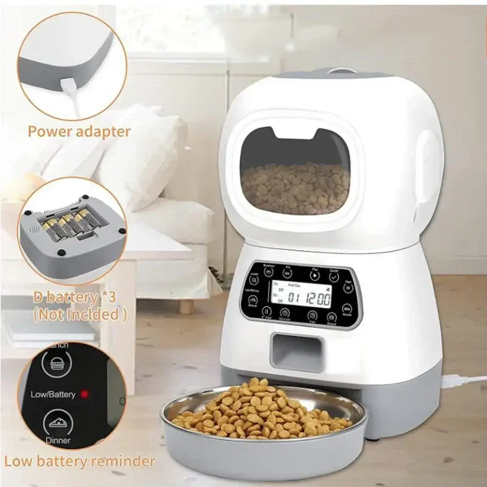 3.5L Automatic Pet Feeder Smart Food Dispenser for Cats Dogs Timer Stainless Steel Bowl Auto Cat Dogs WIFI Feeding Pet