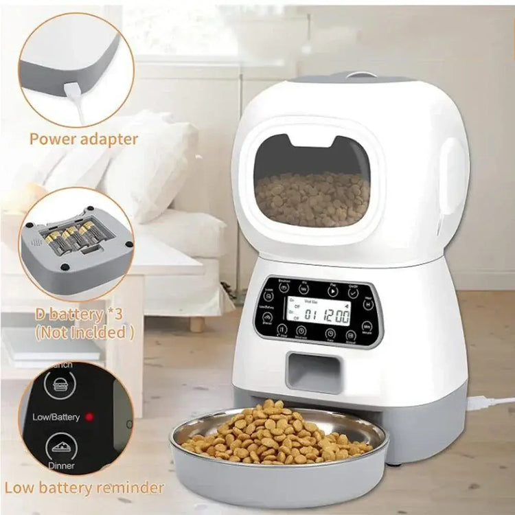 3.5L Automatic Pet Feeder Smart Food Dispenser for Cats Dogs Timer Stainless Steel Bowl Auto Cat Dogs WIFI Feeding Pet
