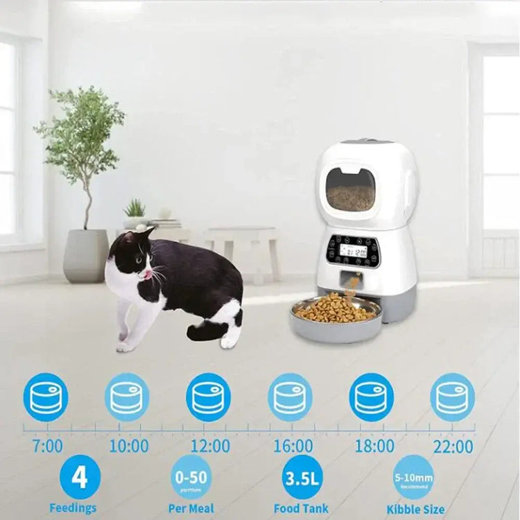 3.5L Automatic Pet Feeder Smart Food Dispenser for Cats Dogs Timer Stainless Steel Bowl Auto Cat Dogs WIFI Feeding Pet