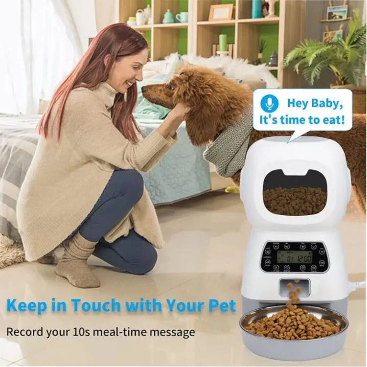 3.5L Automatic Pet Feeder Smart Food Dispenser for Cats Dogs Timer Stainless Steel Bowl Auto Cat Dogs WIFI Feeding Pet
