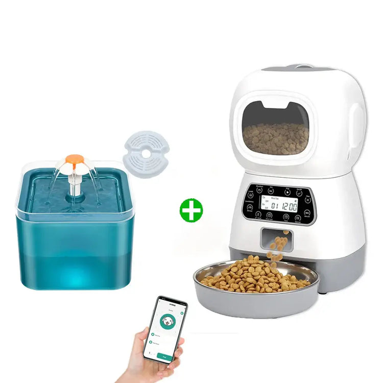 3.5L Automatic Pet Feeder Smart Food Dispenser for Cats Dogs Timer Stainless Steel Bowl Auto Cat Dogs WIFI Feeding Pet