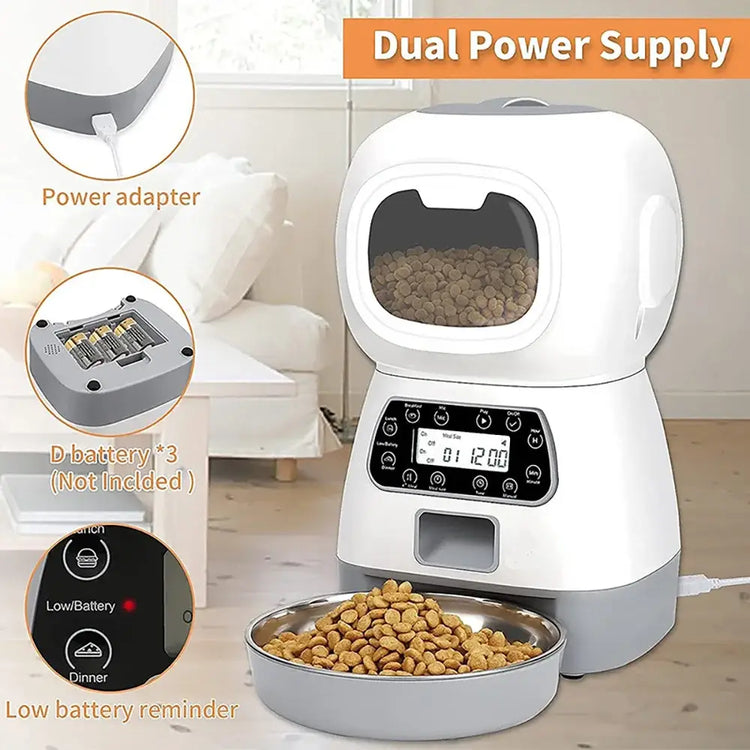 3.5L Automatic Pet Feeder Smart Food Dispenser for Cats Dogs Timer Stainless Steel Bowl Auto Cat Dogs WIFI Feeding Pet