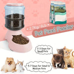 3.8L Large Capacity Automatic Pet Feeder & Water Dispenser Gravity Pet Feeding Station For Small & Medium Pets