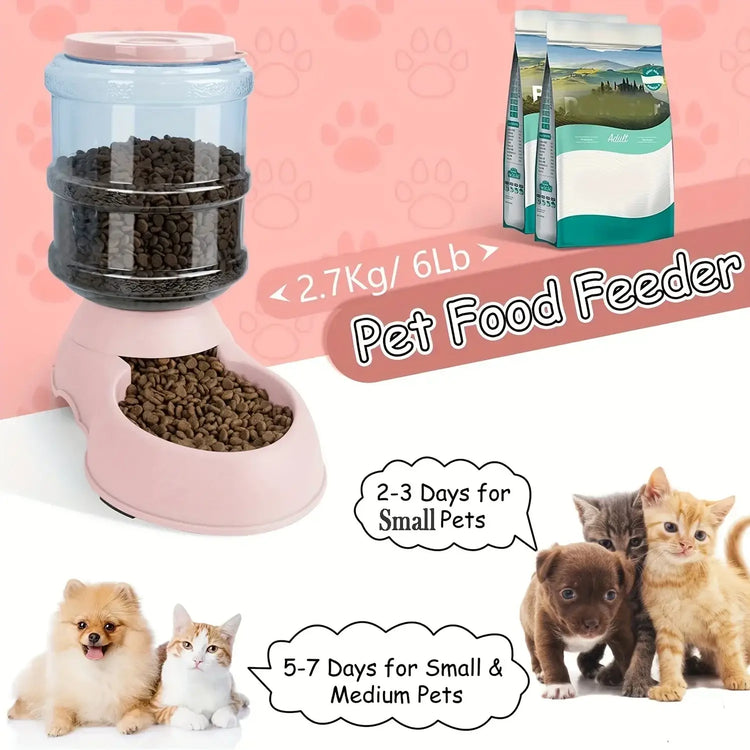 3.8L Large Capacity Automatic Pet Feeder & Water Dispenser Gravity Pet Feeding Station For Small & Medium Pets