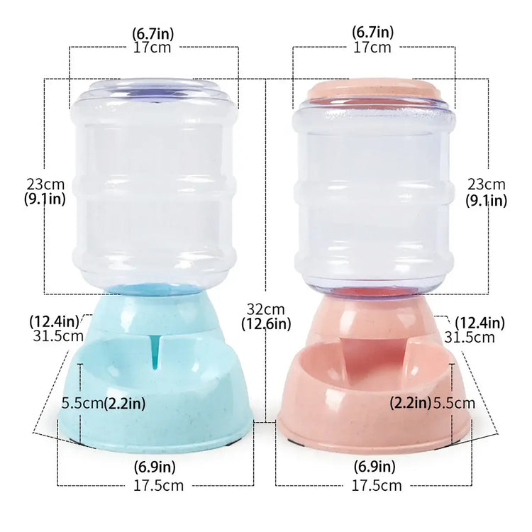 3.8L Large Capacity Automatic Pet Feeder & Water Dispenser Gravity Pet Feeding Station For Small & Medium Pets