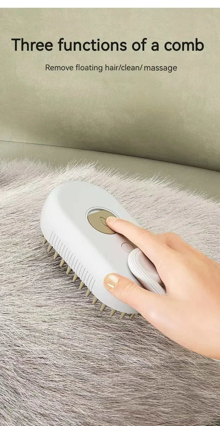 3-in-1 Dog Hair Brush Cat Hair Brush Electric Pet Cleaning Brush Steam Spray Brush Massage Hair Removal Comb Anti