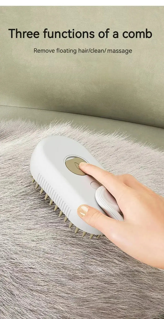 3-in-1 Dog Hair Brush Cat Hair Brush Electric Pet Cleaning Brush Steam Spray Brush Massage Hair Removal Comb Anti
