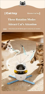 3-in-1 Interactive Cat Laser Toys Funny Electric Rotating Cat Toys for Indoor Cats Laser Toy Automatic Cat Ball Kitten