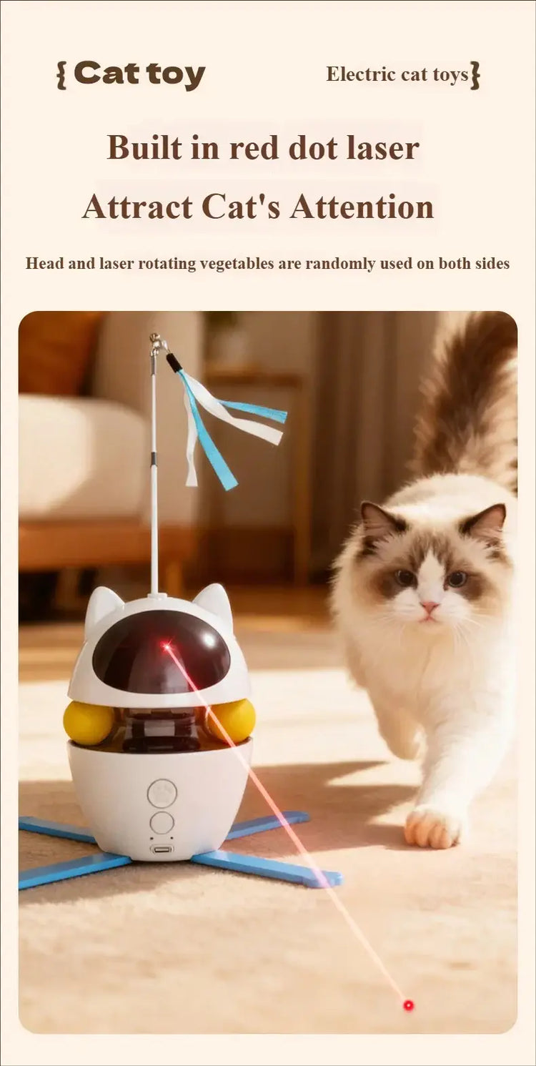 3-in-1 Interactive Cat Laser Toys Funny Electric Rotating Cat Toys for Indoor Cats Laser Toy Automatic Cat Ball Kitten