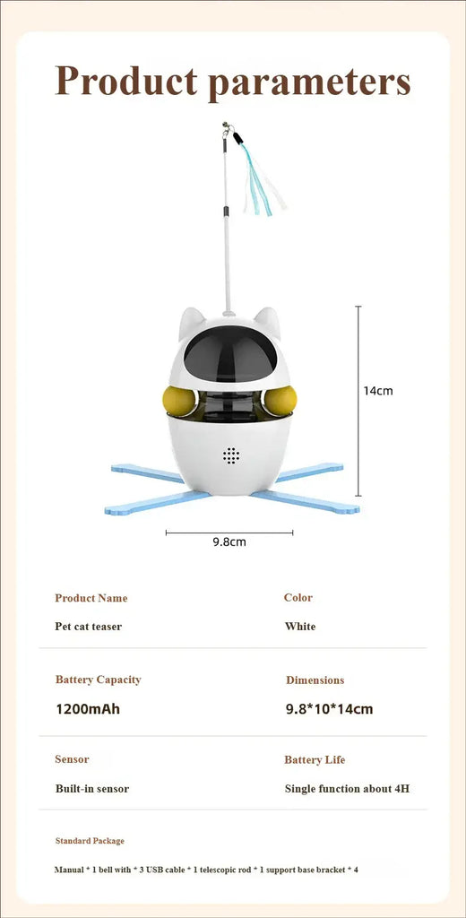3-in-1 Interactive Cat Laser Toys Funny Electric Rotating Cat Toys for Indoor Cats Laser Toy Automatic Cat Ball Kitten