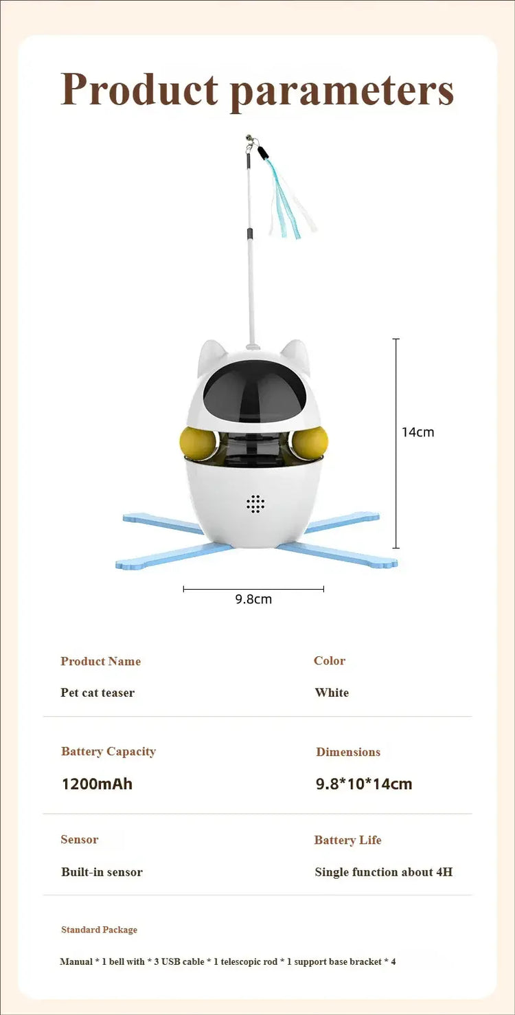 3-in-1 Interactive Cat Laser Toys Funny Electric Rotating Cat Toys for Indoor Cats Laser Toy Automatic Cat Ball Kitten