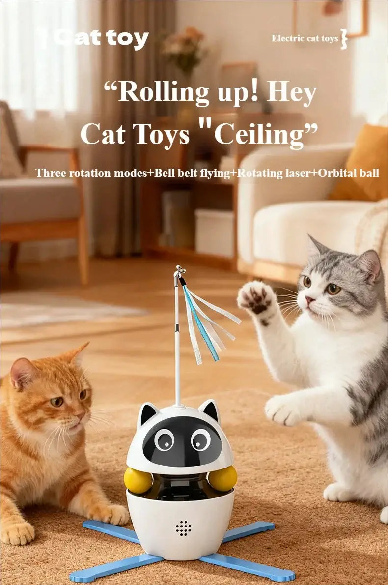 3-in-1 Interactive Cat Laser Toys Funny Electric Rotating Cat Toys for Indoor Cats Laser Toy Automatic Cat Ball Kitten