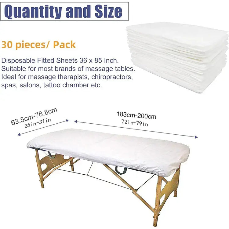 30 Pieces Disposable Bed Sheet Wholesale Beauty Salon Special Travel Breathable Non-Woven Fabric Hole Disposable Hotel