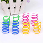 4/200Pcs Cat Spring Toy Cat Spiral Toys Interactive for Indoor Colorful Cats Plastic Springs Coil for Kitten Hunting