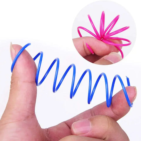 4/200Pcs Cat Spring Toy Cat Spiral Toys Interactive for Indoor Colorful Cats Plastic Springs Coil for Kitten Hunting