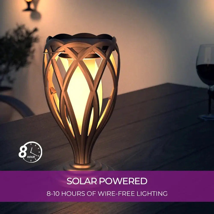4-Piece Solar Light,Outdoor Hanging 3-in-1 Pathway Torch Lights with Flickering Flame Auto Landscape Lights for Garden
