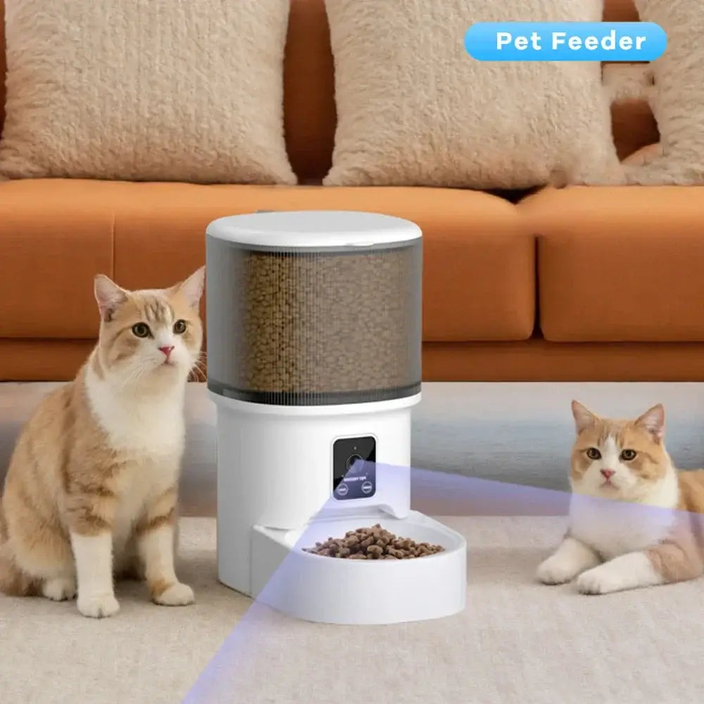 4L Automatic Cat Feeder with WiFi Smart Pet Feeder for Dogs Cats Intelligent Food Dispenser Timed Quantitative Feeding