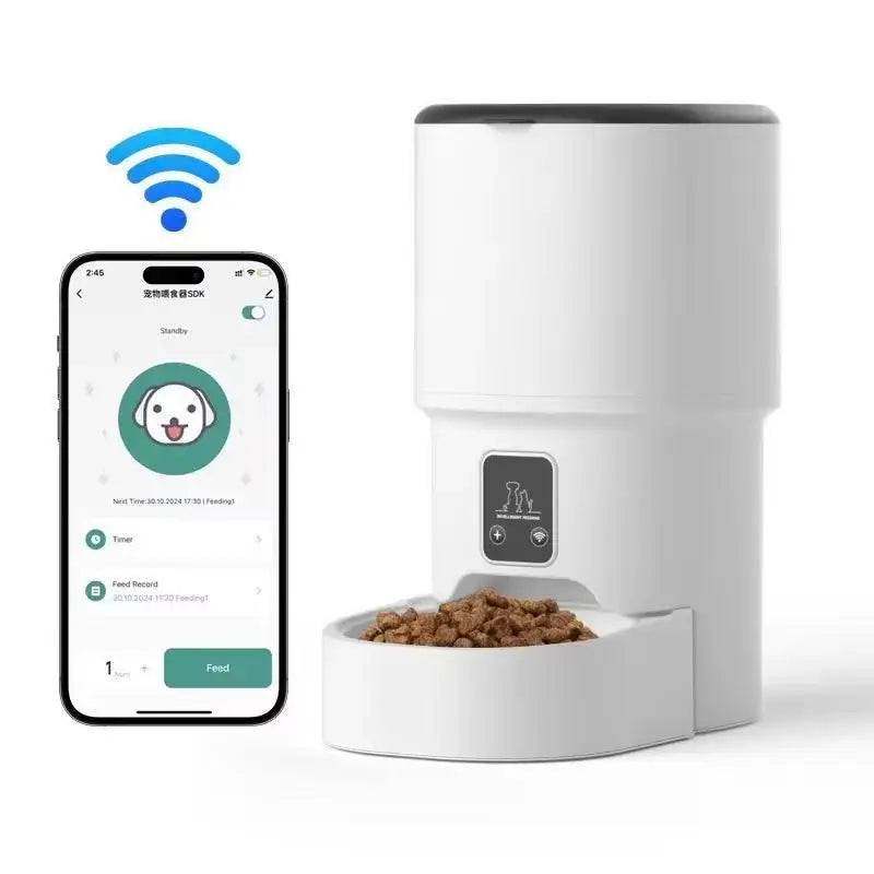 4L Automatic Cat Feeder with WiFi Smart Pet Feeder for Dogs Cats Intelligent Food Dispenser Timed Quantitative Feeding