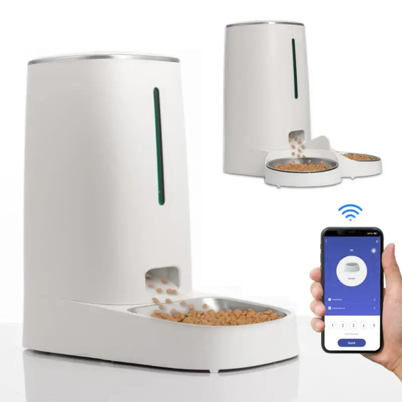 4L Automatic Pet Feeder for1/2Cats,WiFi Smart Feed Automatic Pet Feeder for Cats& Dogs,Timed Pet Food Dispenser with