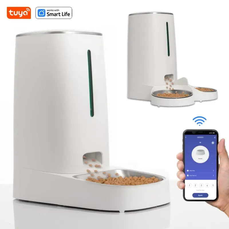 4L Automatic Pet Feeder for1/2Cats,WiFi Smart Feed Automatic Pet Feeder for Cats& Dogs,Timed Pet Food Dispenser with